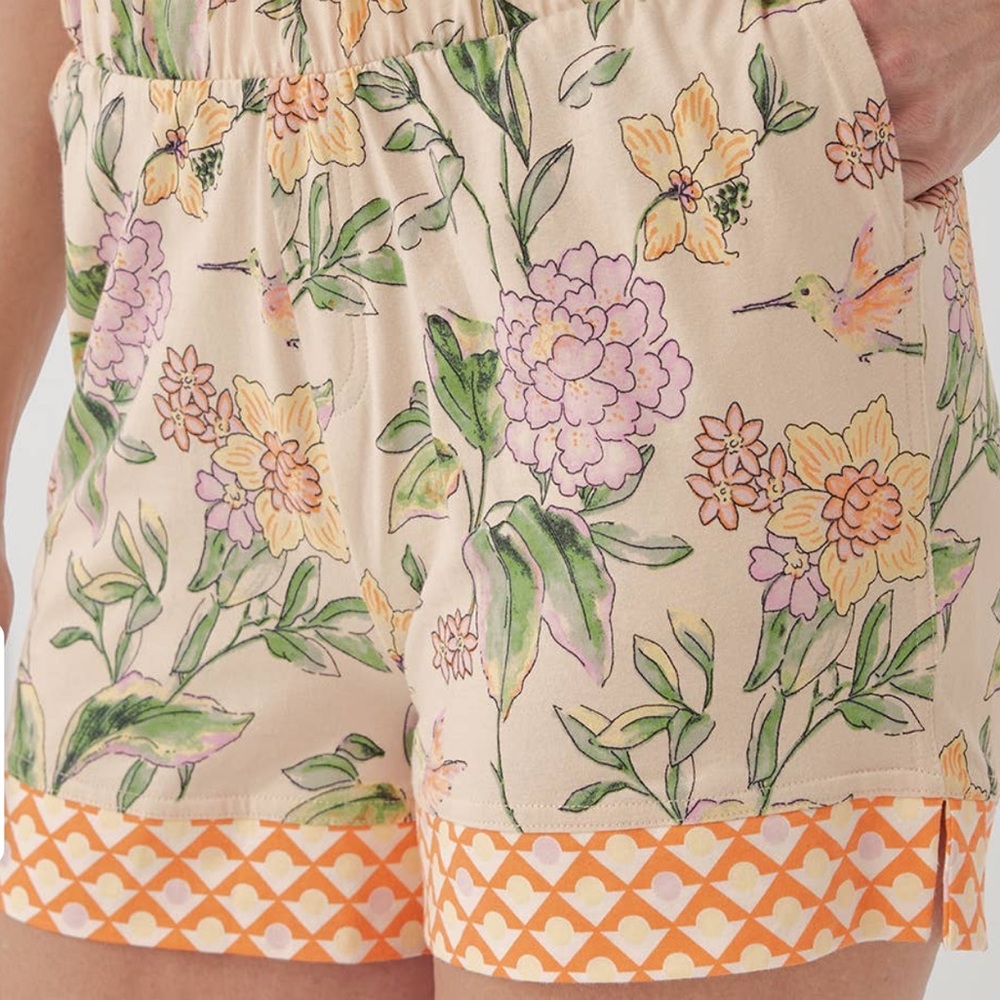 Pact Staycation Hummingbird Floral Organic Cotton Sleep Shorts Women’s Size XS - Picture 3 of 3